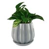 Trendspot Contour 8 in. D Ceramic Planter Gray CR01137S-08H